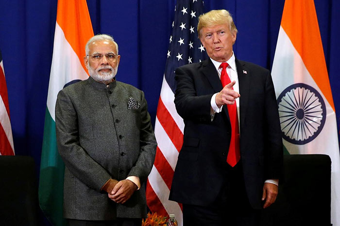 India Prime Minister Narendra Modi with U.S. President Donald Trump