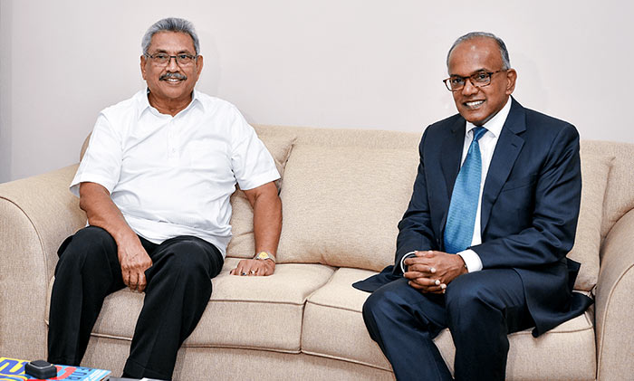 Sri Lanka President Gotabaya Rajapaksa has met Minister of Home Affairs and Law of Singapore, Kasiviswanathan Shanmugam