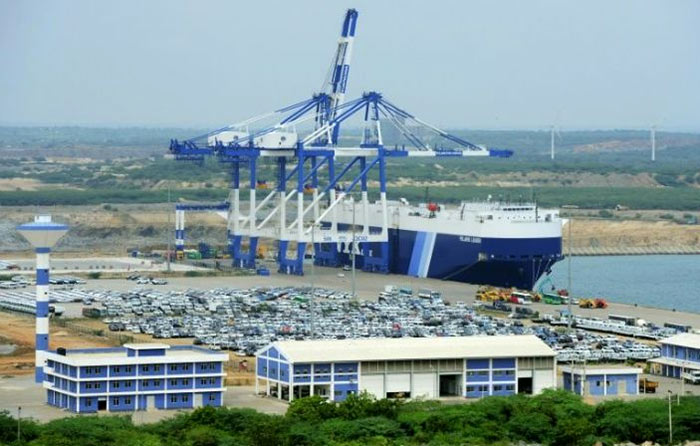 Hambantota port in Sri Lanka