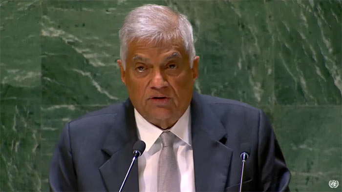 Sri Lanka President Ranil Wickremesinghe addressed the UN General Assembly in New York