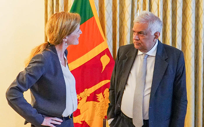 USAID Administrator Samantha Power with Sri Lanka President Ranil Wickremesinghe