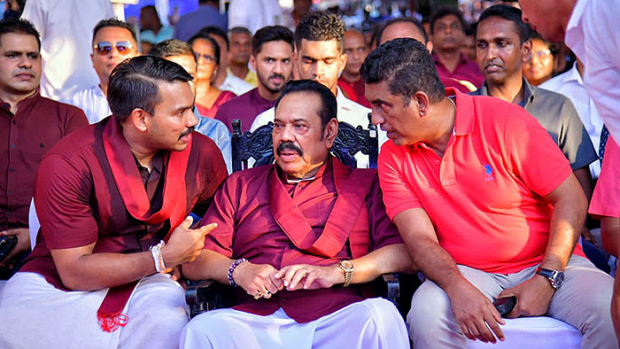 Namal Rajapaksa, Mahinda Rajapaksa and Johnston Fernando