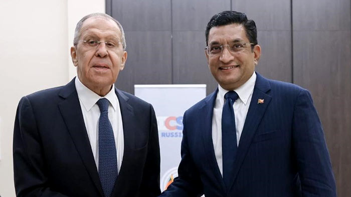 Sri Lankan Foreign Minister Ali Sabry meets Russian Foreign Minister Sergey Lavrov