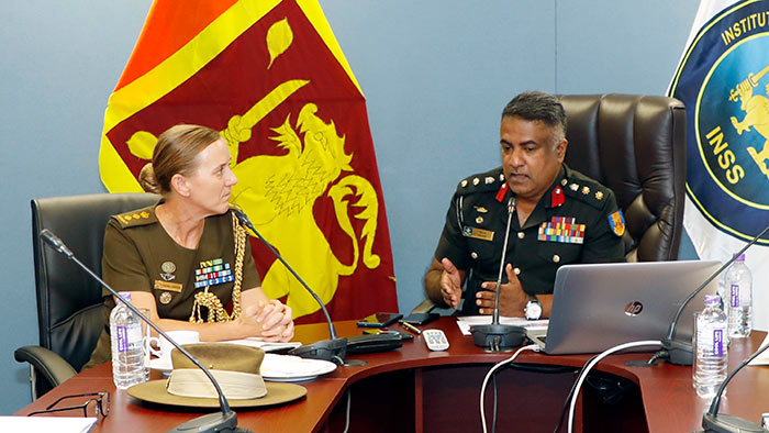 Colonel Amanda Johnston with Colonel Nalin Herath