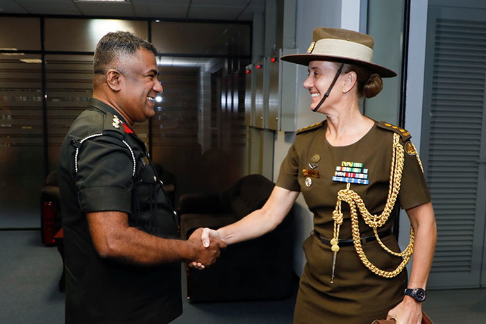 Colonel Amanda Johnston with Colonel Nalin Herath