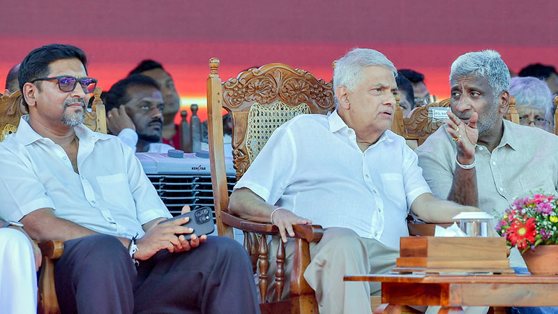 Sri Lankan President Ranil Wickremesinghe with Prasanna Ranatunga
