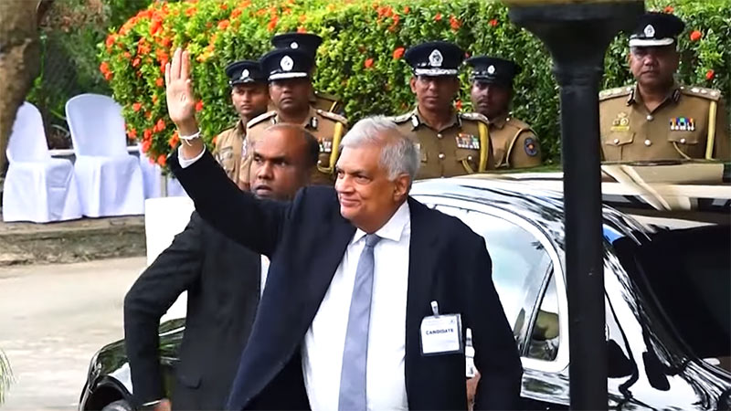 Sri Lankan President Ranil Wickremesinghe at the Election Commision of Sri Lanka