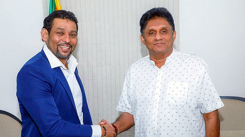 Tillakaratne Dilshan with Sajith Premadasa