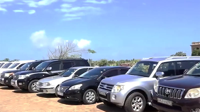 107 returned vehicles near the President's office, Sri Lanka