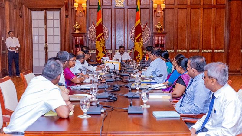 Sri Lankan President Anura Kumara Dissanayake engages in a meeting