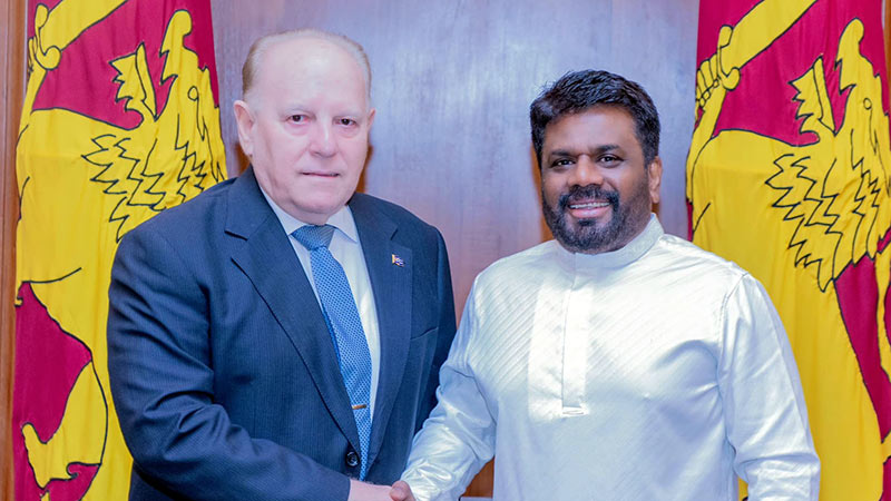 Cuban Ambassador Andres Marcelo Gonzales Gorrido with Sri Lankan President Anura Kumara Dissanayake