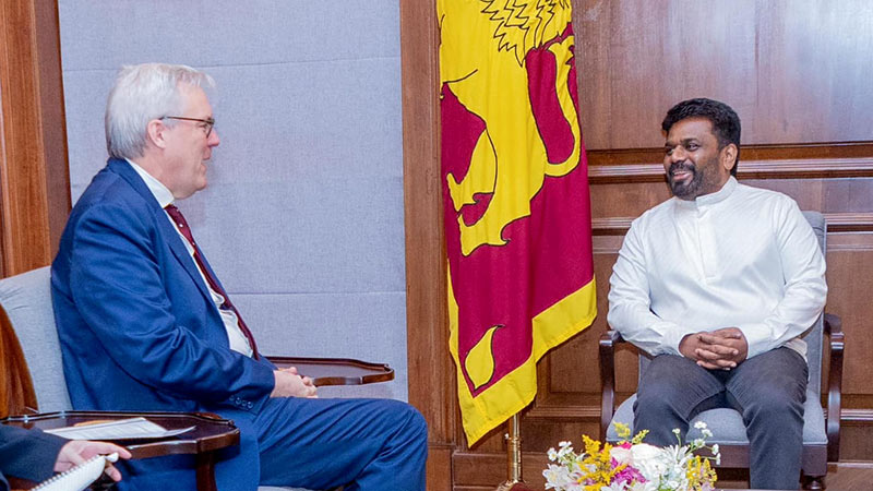 British High Commissioner Andrew Patrick with Sri Lankan President Anura Kumara Dissanayake