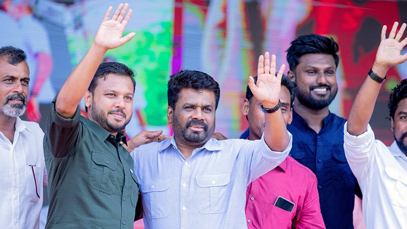 Sri Lankan President Anura Kumara Dissanayake addressing a public rally in Trincomalee