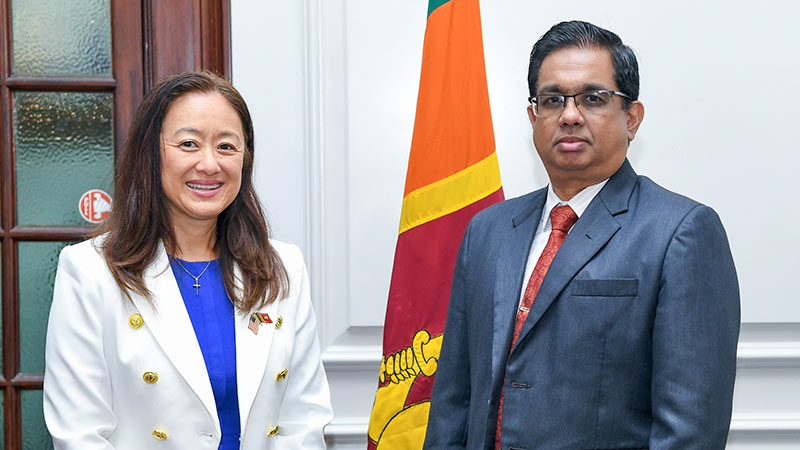 U.S. Ambassador to Sri Lanka Julie Chung meets with the Secretary to the President of Sri Lanka, Dr. Nandika Sanath Kumanayake