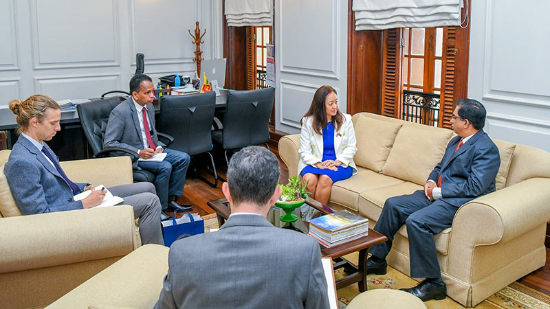 U.S. Ambassador to Sri Lanka Julie Chung meets with the Secretary to the President of Sri Lanka, Dr. Nandika Sanath Kumanayake