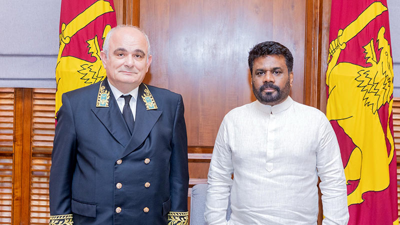 Russian Ambassador Levan S. Dzhagaryan with Sri Lankan President Anura Kumara Dissanayake