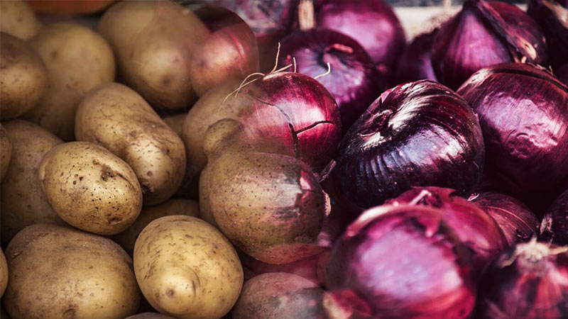 Potatoes and big onion