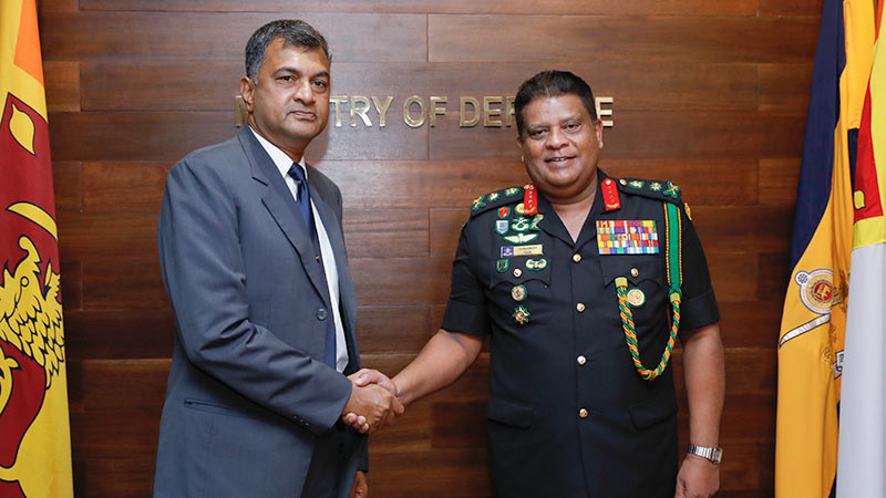 Sri Lanka's Defence Secretary, Air Vice Marshal Sampath Thuyacontha with the Chief of Defence Staff (CDS), General Shavendra Silva