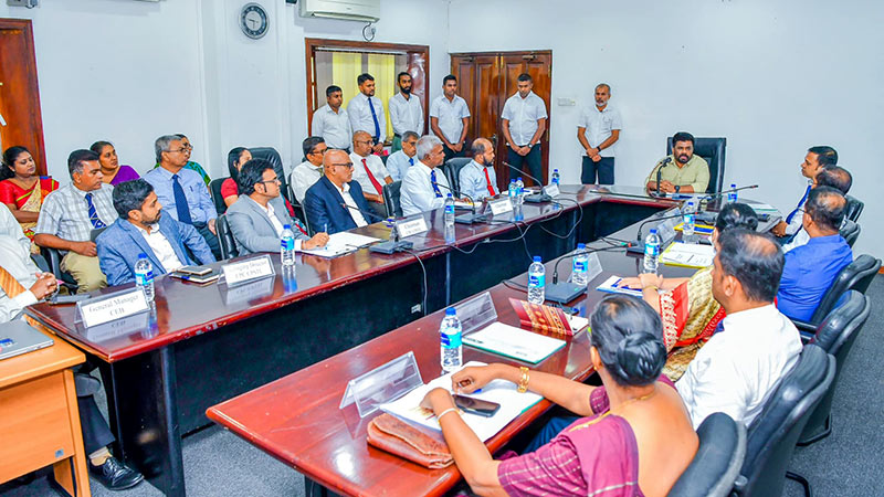 Sri Lankan President Anura Kumara Dissanayake at a progress review meeting in the Ministry of Energy