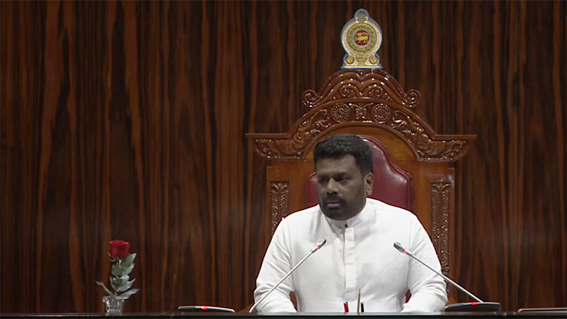 Sri Lankan President Anura Kumara Dissanayake addresses Parliament