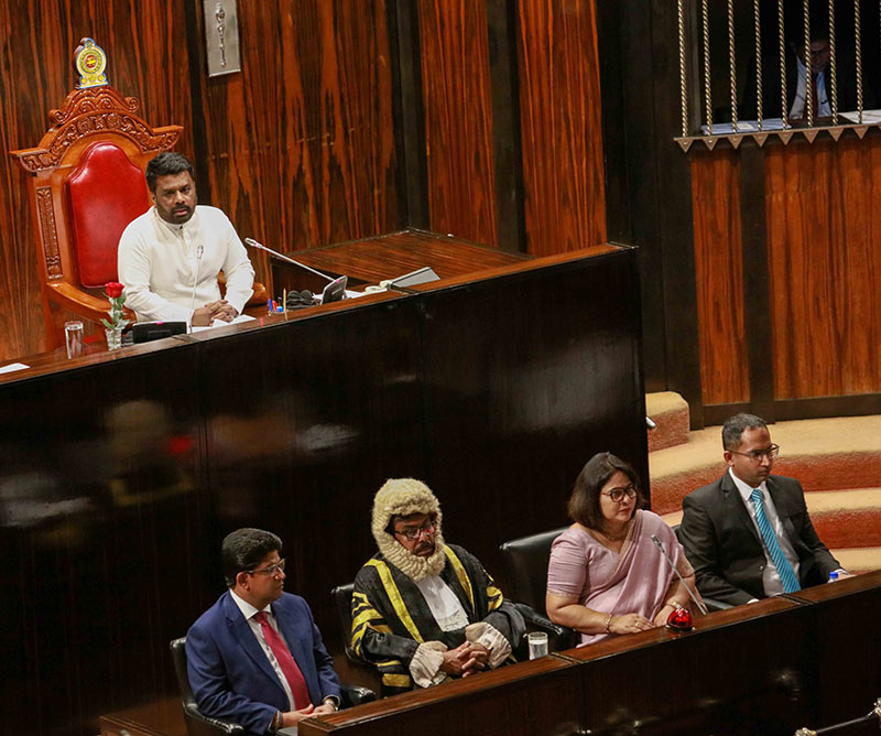 Sri Lankan President Anura Kumara Dissanayake in Parliament of Sri Lanka