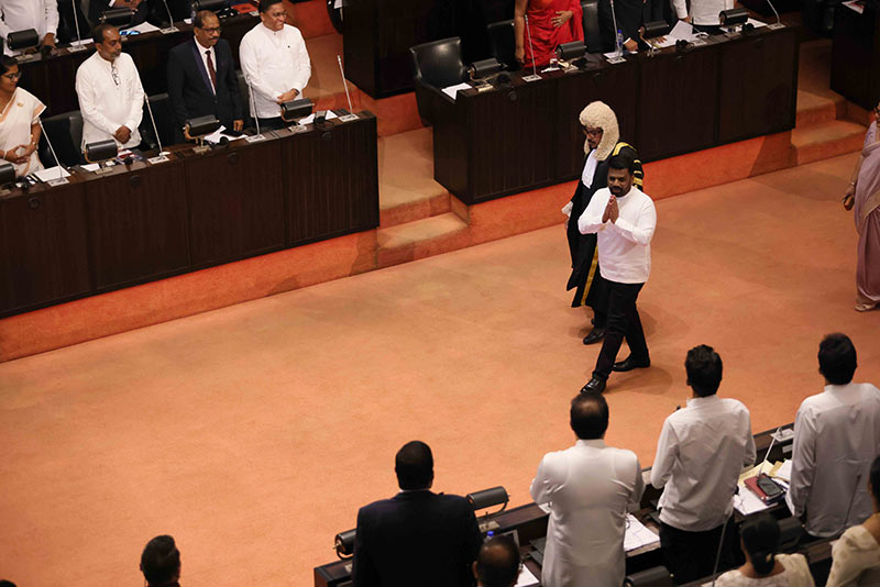 Sri Lankan President Anura Kumara Dissanayake in Parliament of Sri Lanka