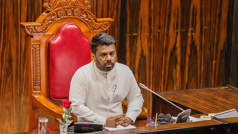 Sri Lankan President Anura Kumara Dissanayake in Parliament of Sri Lanka