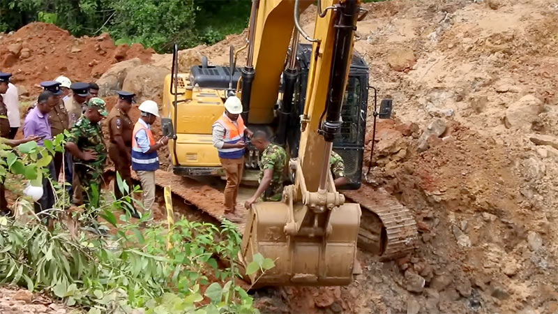 Excavation site near Veyangoda, Sri Lanka, searching for reported treasure