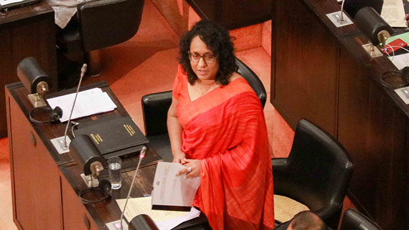 Sri Lankan Prime Minister Dr. Harini Amarasuriya in Parliament of Sri Lanka