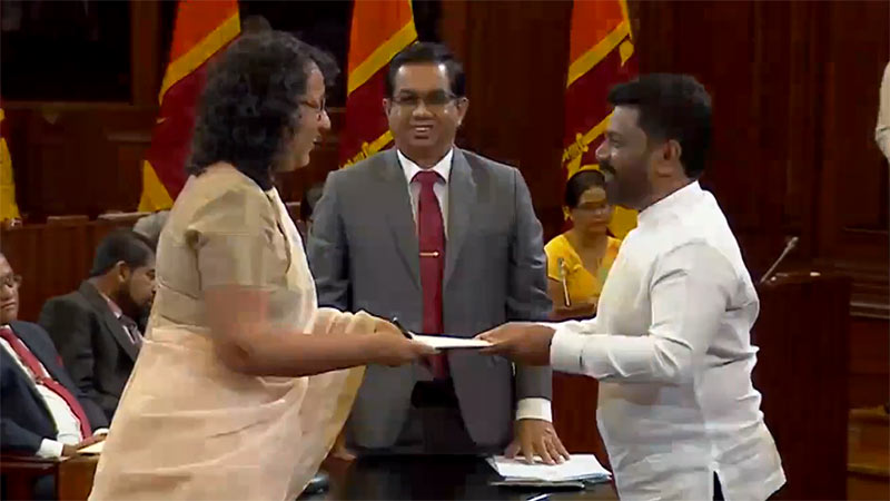 Dr. Harini Amarasuriya is sworn in as the Prime Minister of Sri Lanka