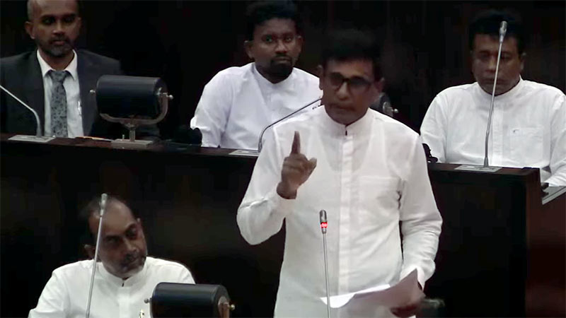 Ananda Wijepala, Minister of Public Security of Sri Lanka during a speech at Parliament