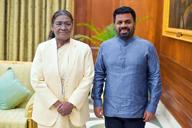 Sri Lankan President Anura Kumara Dissanayake meets Indian President Droupadi Murmu