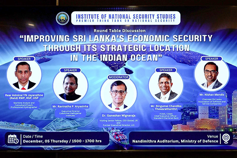 INSS explores leveraging Sri Lanka's strategic location for economic security