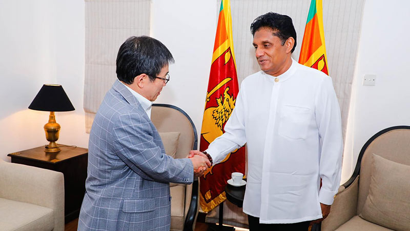 Japanese Ambassador to Sri Lanka, Isomata Akio with Sri Lankan Opposition Leader Sajith Premadasa