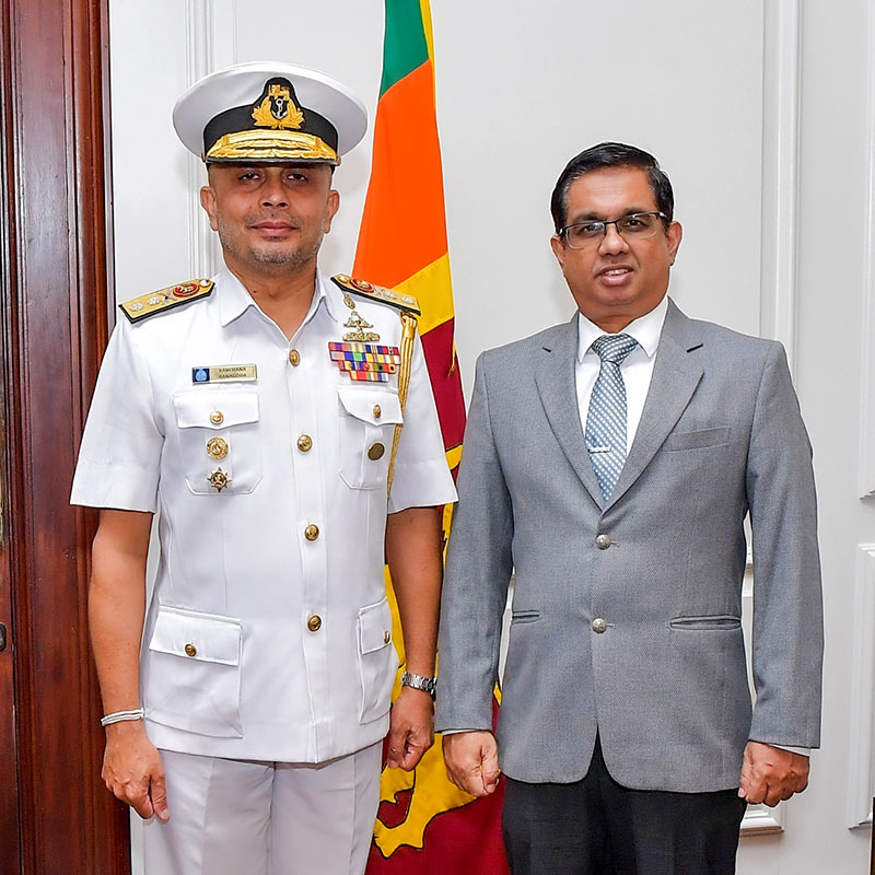 Rear Admiral Kanchana Banagoda with Secretary to the President, Dr. Nandika Sanath Kumanayake