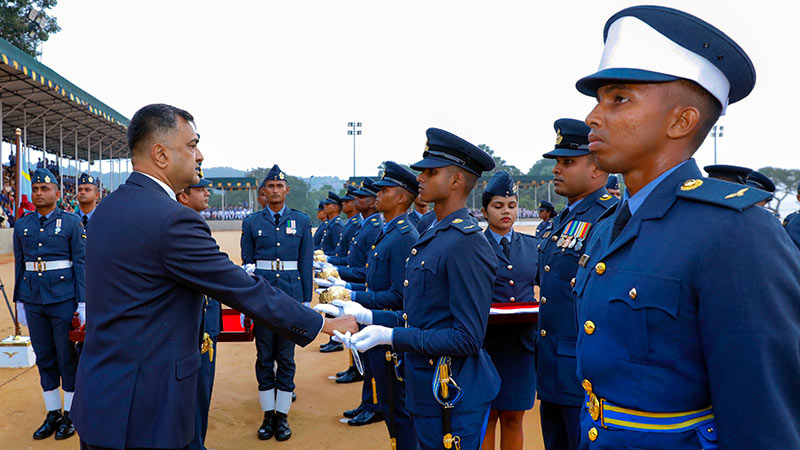 Defence Secretary Sampath Thuyacontha at the Air Force Passing Out Ceremony in China Bay, Trincomalee