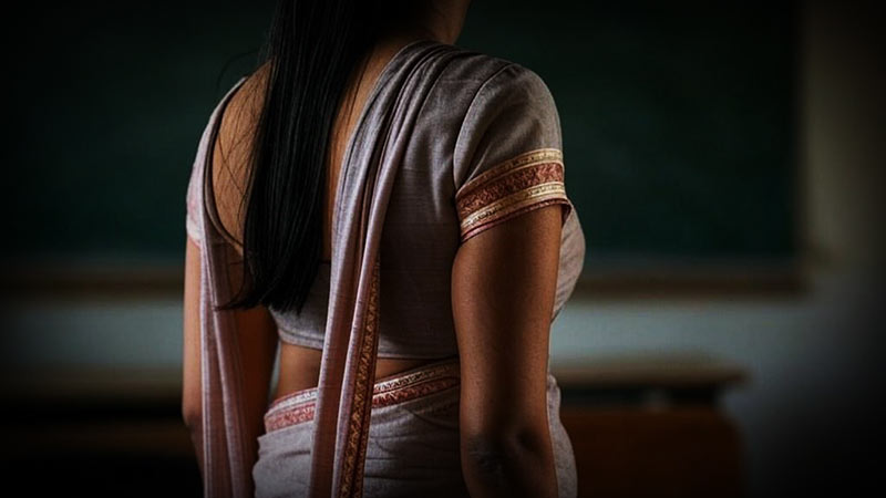 A female teacher in Sri Lanka