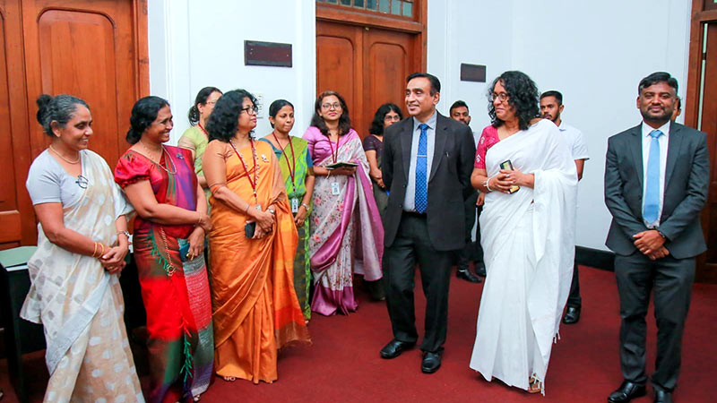 Sri Lankan Prime Minister Dr. Harini Amarasuriya with Secretary Nalaka Kaluwewa