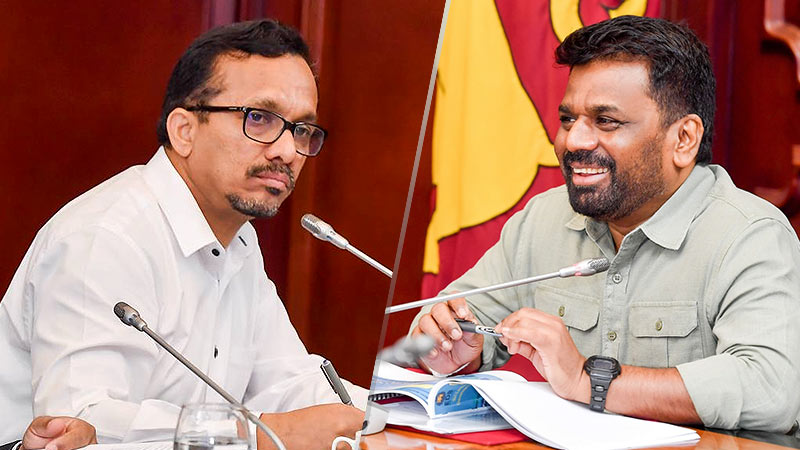 Minister Sunil Handunnetti and Sri Lankan President Anura Kumara Dissanayake