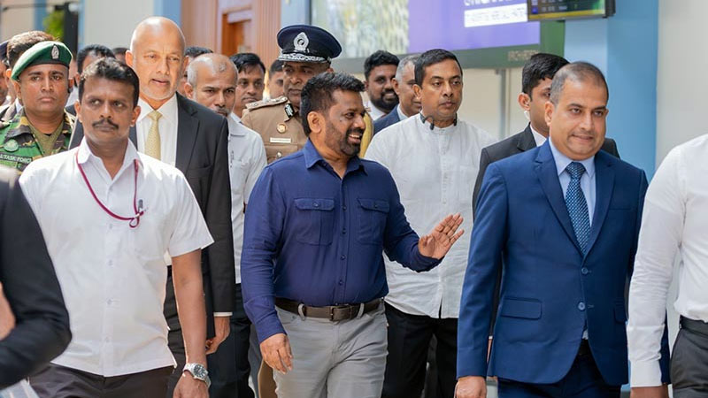 Sri Lankan President Anura Kumara Dissanayake departing for an official visit to the UAE on February 10, 2025