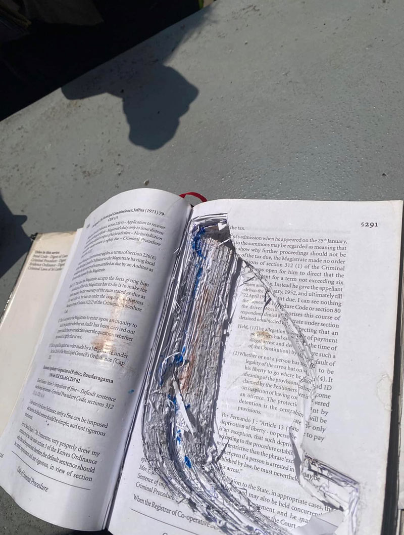 Book used to conceal the revolver in the Ganemulla Sanjeewa murder case