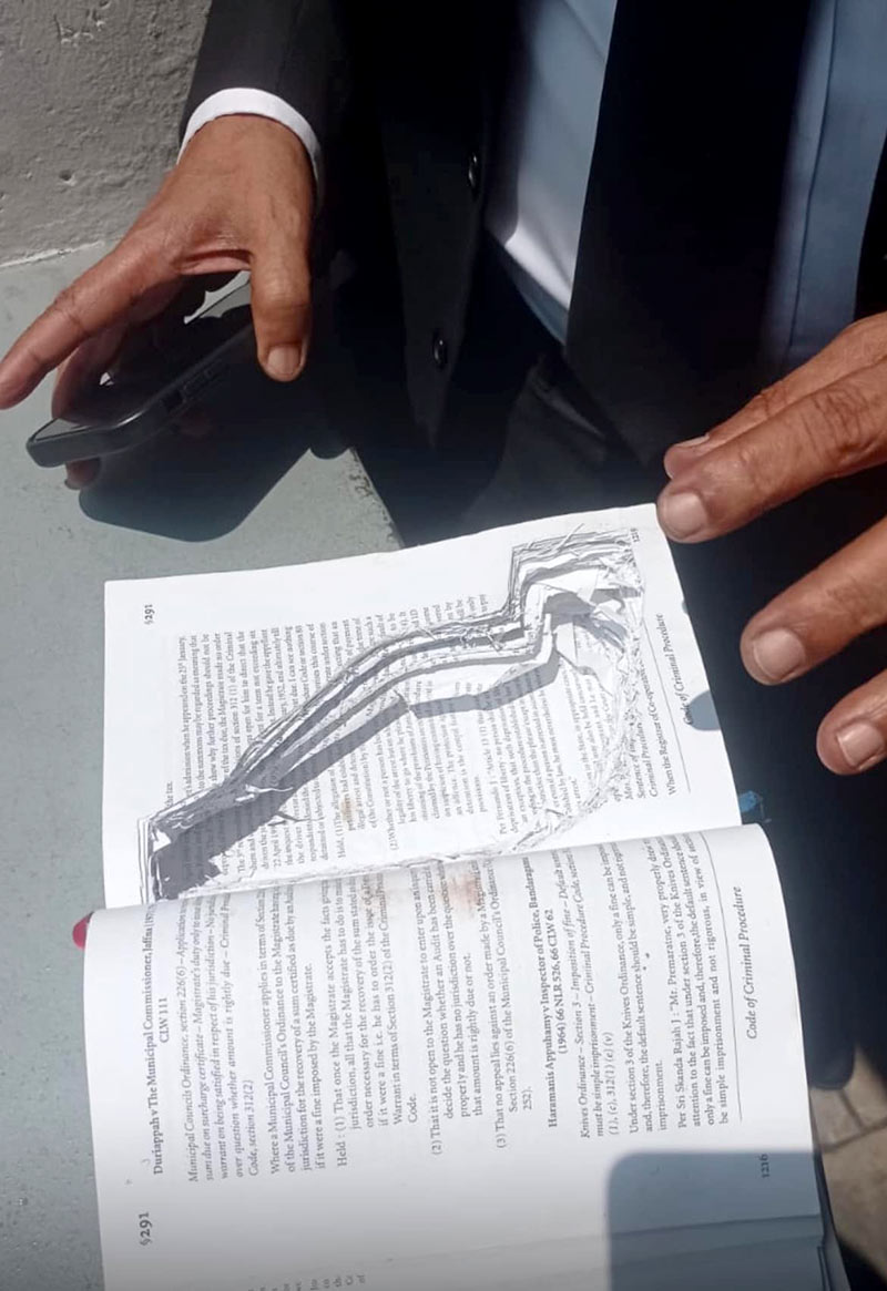 Book used to conceal the revolver in the Ganemulla Sanjeewa murder case