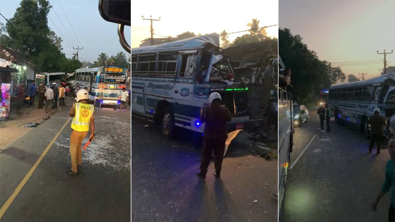 Four people have died in a collision between two passenger buses in the Thorayaya area of Kurunegala, Sri Lanka