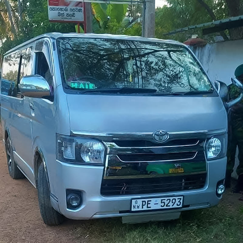 Van used by the gunman to flee after Ganemulla Sanjeewa's murder