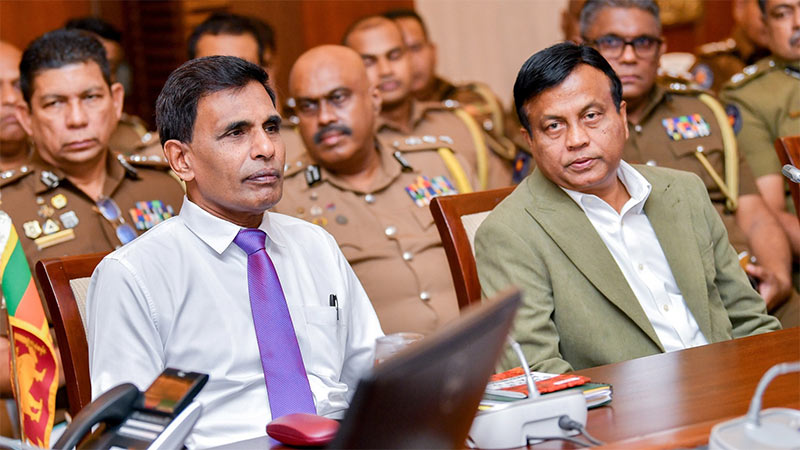 Minister Ananda Wijepala with Minister Sunil Watagala