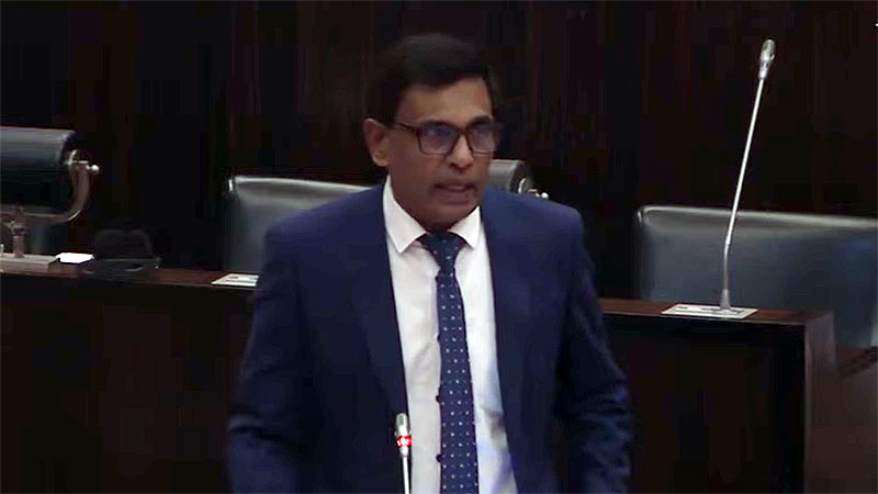 Ananda Wijepala, Minister of Public Security of Sri Lanka during a speech at Parliament